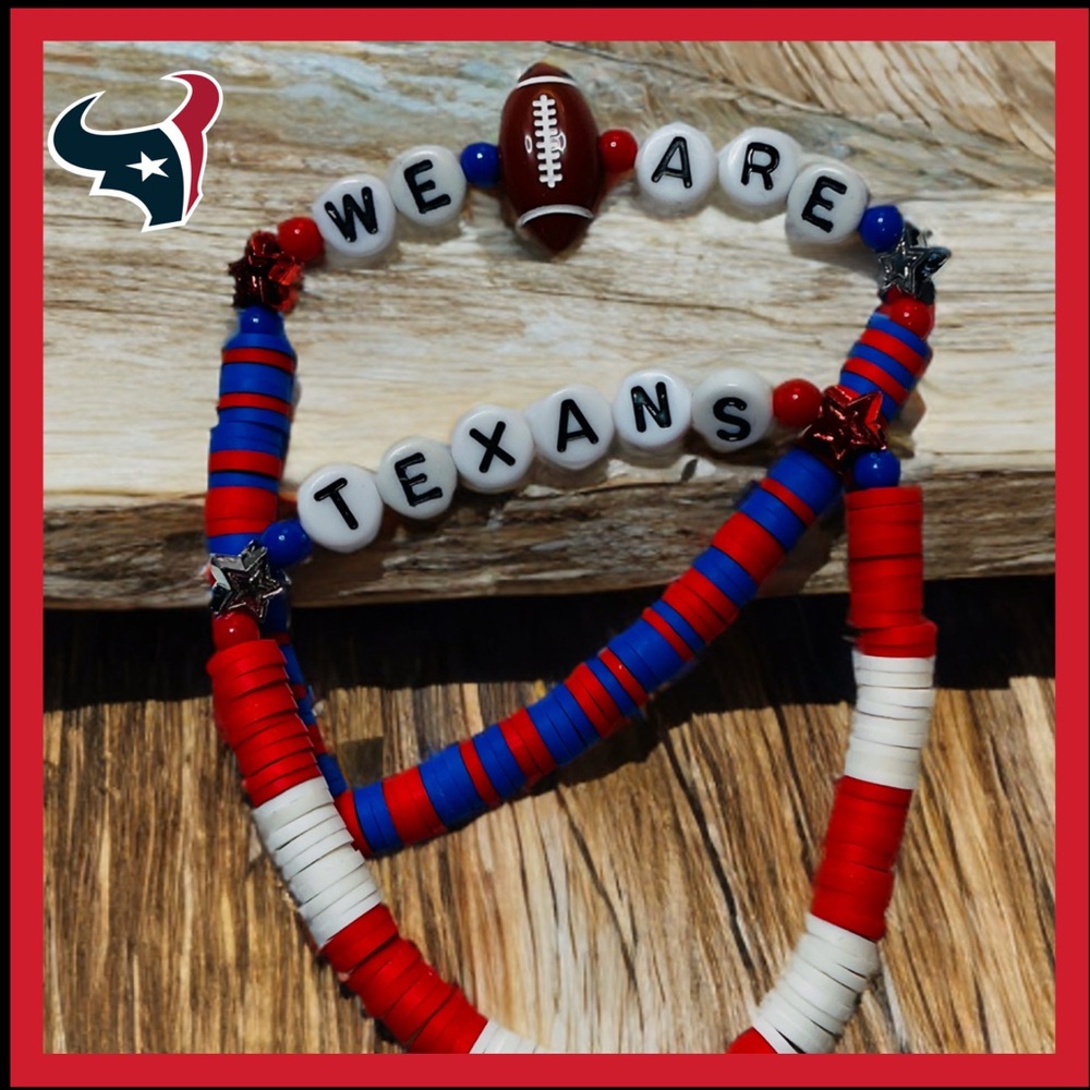 NFL - Texans Football bracelet set ( New Handmade )